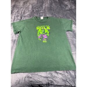 The Incredible Hulk Marvel Comics Graphic T Shirt Delta‎ Pro Weight Green Mens M